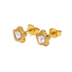 Gold floral Stud Earrings*Lightweight Earrings*Flower Earrings*Waterproof